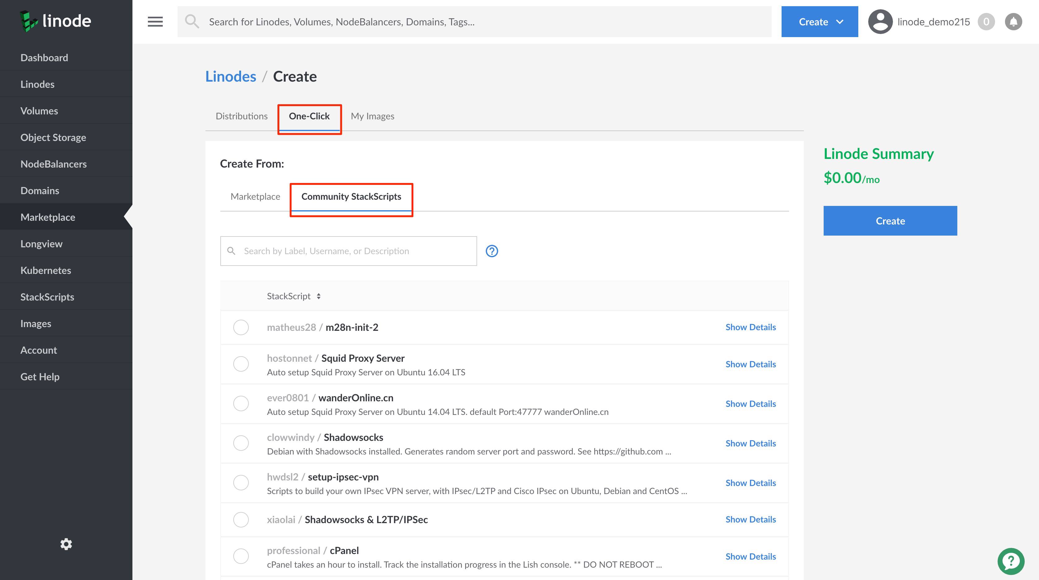 View a list of all available Community StackScripts View a list of all available Community StackScripts