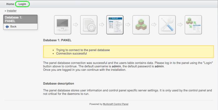 Multicraft Panel Database Connection.